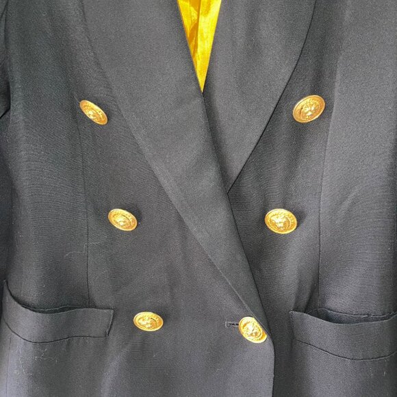 Lillie Rubin Vintage Womens Blazer Size 8 Blue Lion Button Pockets Casual - Picture 6 of 16